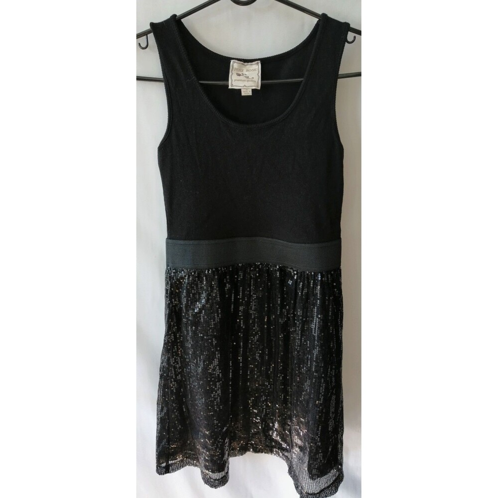 Pink Rose Halloween Black Dress Girls Size M Beaded sparkling